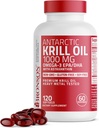 Bronson Antarktída Krill Oil 1000 mg s Omega-3s EPA, DHA, Astaxantín a fosfolipidy 120 Softgels