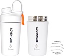 Ozizo Protein Mixing Cup pre proteínové zmesi 20 Ounces z nerezovej ocele Protein Shaker fľaša, Izolovaný, Netesný dôkaz, Odor Resistant, Malá Cute Gym Mixer pre mužov, Ženy, chlapci, Dievčatá, Hot & Cold Drinks