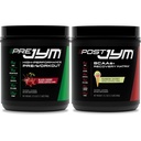 PRE JYM 30 Čierna Cherry & Post JYM Rainbow Sherbert Post-Workout 30 Slúži na zotavenie svalov Nápoj