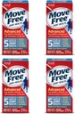 Presuňte Free Advanced Plus MSM a vitamín D3, 80 tabliet - Joint Health Supplement with Glucosamín a Chondroitín (Pack of 4)