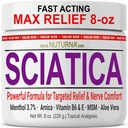 Ischias Nerve krém - maximálna sila Komfort krém pre nohy, ruky, nohy, prsty, späť - prírodné Ultra sila Arnica, MSM, Menthol, upokojujúce komfort, veľké 8 Oz