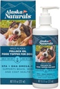 Sustainable Wild Aljašský rybí olej pre psy koža a koza EPA + DHA Omega 3 olej - Mastné kyseliny Psie doplnky - Podpora Fur Coat a zdravie mozgu - Natural Liquid Food Topper for Pets 8 oz. Čerpadlo