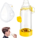 Handheld Inhaler Spacer pre dojčatá, deti a dospelých - Anti-statické - Prenosný dizajn pre domácnosť, školu a cestovanie - Soft Silikónová maska - Nessi OTC Spacer - Ľahko sa čistí (žltý dospelý)