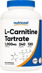Nutricost L-karnitín Tartrate 1000mg, 240 Kapsule - 500mg per capsule, 120 Servings