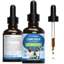 Pet Wellbeing Lung Gold pre mačky - Lung Immune Support, Low Respiratory Health, Open Airways, Normal Breathing, Reishi, Coptis - Veterinarian-formulované bylinné doplnky - 2 oz (59 ml)