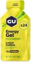 GU Energy Original Sports Nutrition Energy Gel, Vegan, Gluten-Free, Košer, a Dairy-Free On-the-Go Energy for Any Workout, 24-Count, Lemon Sublime