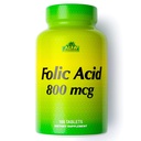 ALFA VITAMÍNY Kyselina listová 800 mcg Prenatálne doplnky, podporuje Kardiovaskulárne zdravie, funkcie tela a mozgu, tvorba červených krviniek a zdravý vývoj plodu, Dietary Supplement, 100 tabliet