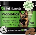 Pet Honesty Probiotiká pre psy pre príležitostné hnačky a Bowel podpora, Tráviace enzýmy s prebiotikami pre zdravie Gut pre psy, imunita zdravie a svrbenie úľava (pumpkin 90 ct)