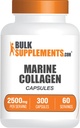 BulkSupplements.com Marine Collagen Kapsule - Fish Collagen Supplement, Collagen od Ženy a muži - Hydrolyzed Collagen, Gluten Free, 5 Kapsule per Serving, 300 Kapsule (Pack of 1)