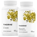 THORNE - Bone Health Bundle - Vitamín D3 & Vitamín K - podporuje zdravé kosti, zuby svalov, Kardiovaskulárne a imunitné funkcie - 30 až 60 slúži