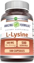 Úžasné vzorce L-lyzín 500 mg Kapsule Aminokyseliny Supplement 