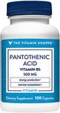 Vitamín Shoppe Kyselina pantoténová 500MG, s vitamínom B5, podporuje výrobu energie a vlasy, koža, nechty, raz denne (100 kapsúl)