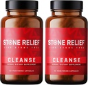STONE RELIEF Cleanse - Premium Chanca Piedra Stone Breaker Complex - Najlepší prírodný rozpúšťač pre mužov/ženy - Prírodné obličky Čistenie a Detox Supplement - [2 balenia] - 120 Kapsule - 1,200mg