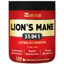 Zolotus 35 v 1 Lions Mane Mushrom Capsulas Cordeyceps, Reishi, Elderberry, Ashwagandha, Panax Ginseng - 120 gróf