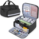 CURMIO pilulka Organizátor úložisko, Medika Lock Box pre pilulky Organizátor a lekárske dodávky, čierna (Patented Design)