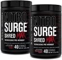Jacked Factory Nitrosurge Shred Max Preworkout - High-Performance Thermogenic Pre Workout Powder s L Citruline, Acetyl L Carnitín, Organic Caffeine - 80 Servings, Cherry Bomb & Watermelon Peach