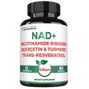 Satoomi NAD Supplement for Women - NAD Nikotínamid Riboside Resveratrol 900 mg, Quercetin, Turmerica, Astragalus, Ženšen, Vitamín D3, Vitamín C - 60