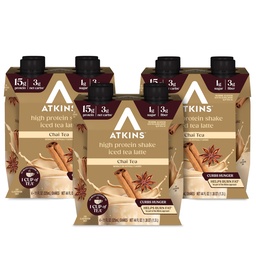 Chai Tea Latte Ochutený proteín Shake, vysoký proteín Shake, nízka glycemic, nízky cukor, Keto Friendly, Gluten Free, 12 počet (3 sady po 4)