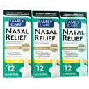 FamilyCare Nosal Relief Spray, Pump Mist, Anti-drip, Ťažká kongescia, (Oxymetazolín HCI) 12 hodín, 3 balenia