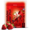 PowderVitamin Electrolytes Powder Plus (20 Servings) Strawberry Electrolyte Powder, No Maltodextrín, Keto,Cugar Free,Pink Himalayan Salt,1000mg Draslík,120mg Calcium,120mg Magnézium,Hydration Powder