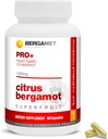 BergaMet Citrus Bergamot SuperFruit PRO+ Supplement, 200:1 Extract, 1350mg, 80% Polyfenoly, Olive Leaf Extract, 47% BPF, Najsilnejšie, 90 Kapsule na svete, zálohované klinickými štúdiami, Vyrobené v USA