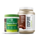 Bundle of Amazing Grass Greens Superfood Powder: Original, 30 Servings + Isopure Čokoládový Vegan Protein Powder, Plant Based, Organic Pea Protein, Dairy Free, 20 Servings (Backaging May Vary)