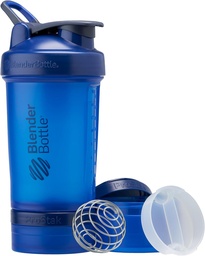 BlenderBottle Shaker fľaša s pilulkou Organizátor a skladovanie pre proteínový prášok, Classic V2 ProSak System, 22-Ounce, Blue