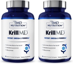 1MD Nutrition KrillMD - Antarktída kril olej Omega 3 doplnok s astaxantínom, EPA, DHA 