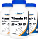Nutricost Vitamín B2 (Riboflavín) 400 mg, 120 kapsúl (3 fľaše)