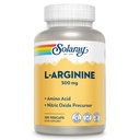 SOLARAY L-arginín 500 mg, doplnok oxidu dusnatého, vytrvalosť, energia, podpora zdravia srdca, 100 porcií, 100 VegCaps