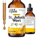 Wild & Organic St Johns Wort Tinture - Podpora nálady - Ukľudnenie St John's World Supplement - Hypericum Perforatum Bylinné kvapky - Vegan, Bez cukru a alkoholu - 4 fl oz