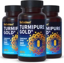 BioEmblem Turmeric Curcumin s klinicky študoval TurmiPure - Spoločná podpora, Zdravý zápal Turmerica Supplements - 1 Small Cap Daily, 24x viac absorpcie ako ostatné - Non-GMO, 90 Slúžiť