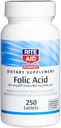 Rite Aid Folic Acid, 667 mcg DFE Folát / 400 mcg Kyselina listová, 250 tabliet