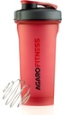 AGARO Magnum Shaker fľaša, 750 ml, oceľ Shaker Ball, Sipper Fľaša Ideálne pre bielkoviny, BPA zadarmo, netesný, červená
