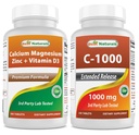 Najlepšie prírodné Cal Mag Zinok s vitamínom D3 a vitamín C 1000 mg
