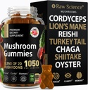 Huby komplex Gummy s Lions Mane, Nootropic Brain Doplnky pre pamäť a zameranie: Leví hrivo, Cordyceps, Shiitake, Turecko chvost, Reishi, Chaga, Enoki, Oyster Mushroom Supplement - 60 jednotiek