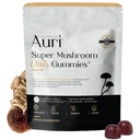 Auri Super Mushroom Daily Gummies - All-in-One Daily Mushroom Supplement Gummy - 12 Hubová zmes s Chaga, Lions Mane, Reishi, Cordyceps - 60 Gummies