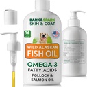 BARK&SPARK rybí olej pre psy - Natural Omega-3-Skin & Coat Support -Liquid Food Supplement for Pets-EPA+DHA mastné kyseliny pre spoločné funkcie, immuneal & Heart Health 16 (floz) - Sardin a krill
