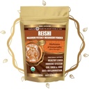 Medicinal Foods Reishi Mushroom Powder - Najvyššia potencie, Full-Spectrum, Upokojujúce, Anti-Stres, Pre smoothies & Tea, Organic, Vegan, Non-GMO, Gluten-Free (100 porcií)