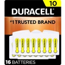 Duracell sluchová pomôcka batérie žltá veľkosť 10, 16 počet balenia, 10A veľkosť sluchová pomôcka Batérie s dlhým prúdom, extra-dlhý EasyTab Inštalácia pre sluchové pomôcky