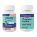 WELMATE Nighttime Wellness Bundle: Mucus Relief Guaifenesin 600mg Musus Relief (200 Ct) & Doxylamine Succinate 25mg Sleep Aid (200 Ct)