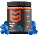 MTN OPS Yeti Powder Energy Drink s Creatinom, 200 mg kofeínu a BCAA s Beta Altanine, 30-Serving Tub, Blue Malina
