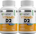 HAYAT vitamíny Vegan prírodný vitamín D 2400 IU, D2, Certified Halal (Pack of 2)