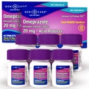 GeriCare Omeprazol Tablety s oneskoreným uvoľňovaním 20 mg tablety so zníženým obsahom žalúdočnej kyseliny na 24 hodín Pálenie záhy Refluxná medicína na liečbu častého pálenia záhy proti Acidu Relief Tablety 42 Počet (2 balenia)