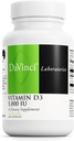 DAVINCI Labs Vitamín D3 5000 IU - Dietary Supplement to Support Zdravé zuby a kosti, Kardiovaskulárne funkcie a Immune Health* - with 5000 IU per Serving - Gluten-free - 120 Kapsule