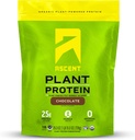 Ascent Plant Based Protein Powder - Non Dairy Vegan Protein, Zero Umelá zložka, Soy & Gluten Free, No Added Sugar, 4g BCAA, 2g Leucine - Čokoláda, 18 Servings