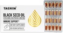 Tasnim Black Seed Oil Organic Cold Pressed Kapsule 100% Pure Cold-Pressed Black Cumin Seed Oil Nigella Sativa pre imunitnú podporu, Spoločné pohodlie a vitality