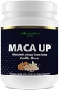 Rajové byliny Maca Up Vanilla Vegan Protein Powder, Organic Pea & Brown Rice, Maca Root, Aminogen Digestive Enzyme Blend, Nutrim Oat Bran Fiber, 15 Servings, 450 g