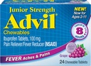 Advil Junior Chewable Ibuprofen Tablety, Hrozno 100mg, 24 Tablety Každá (Súprava 6)
