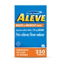 Aleve Back & Muscle Bolesť Relief Tablety Naproxen sodný, Bolesť Reliyver a horúčka Redukcia, Medicína pre telo, 250 Počet